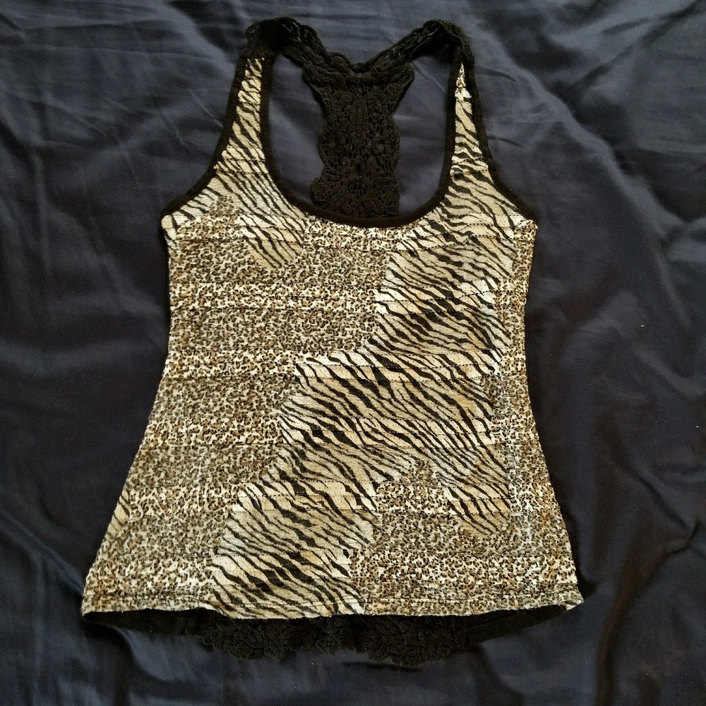 Sexy lace back tank top